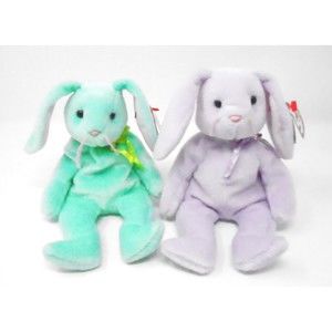 2 Vintage Easter Ty Beanie Babies with Tags Hippity & Floppity